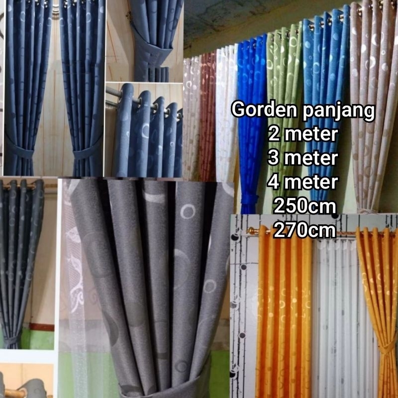 Gorden jendela 3 meter Hordeng Pintu 1 meter