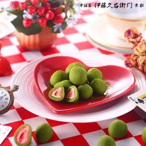 

Ito Kyuemon Ochame-san Uji Matcha Strawberry Chocolate Truffles, Matcha Sweets