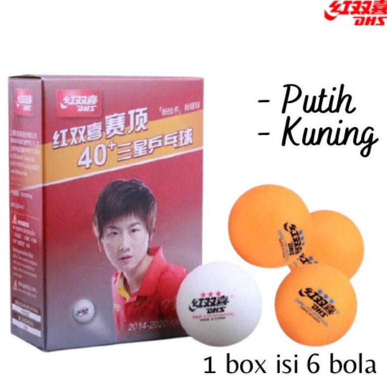 Promotion Bola PingPong Bola Ping Pong DHS Putih dan Kuning Isi 6 DHS Murah Bola Tenis Meja Murah
