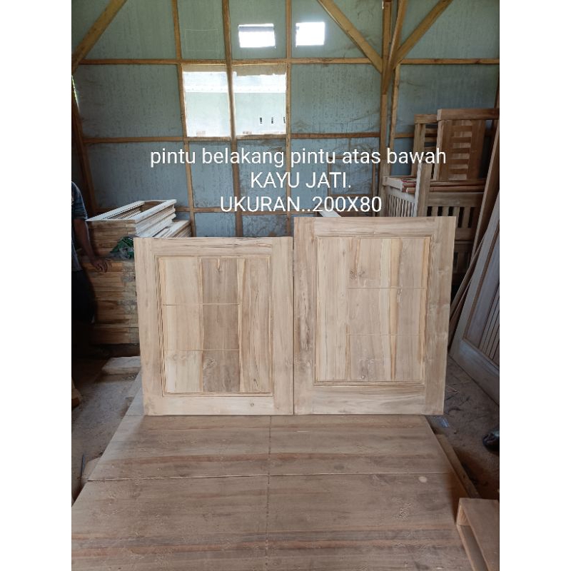 Daun pintu dapur pintu atas bawah kayu jati
