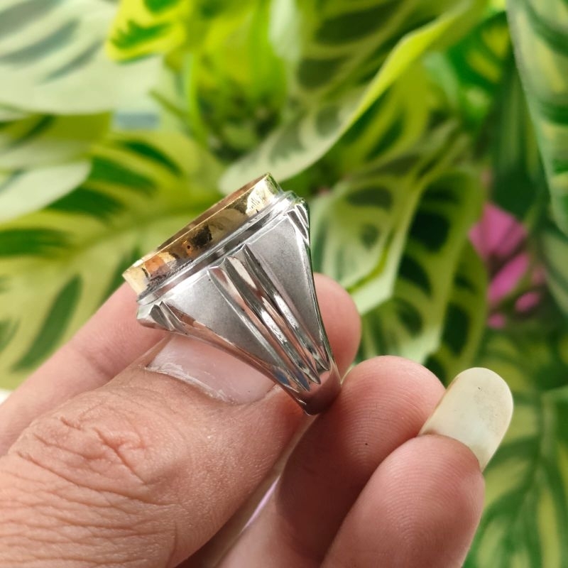 RING CINCIN MONEL DOFF 18*13/EMBAN MONEL HANDMADE STAINLESS