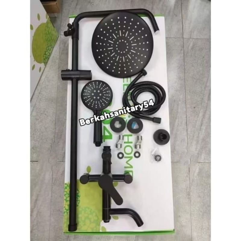 Shower Tiang Hitam Panas Dingin Stainless/Shower Tiang Kamar Mandi