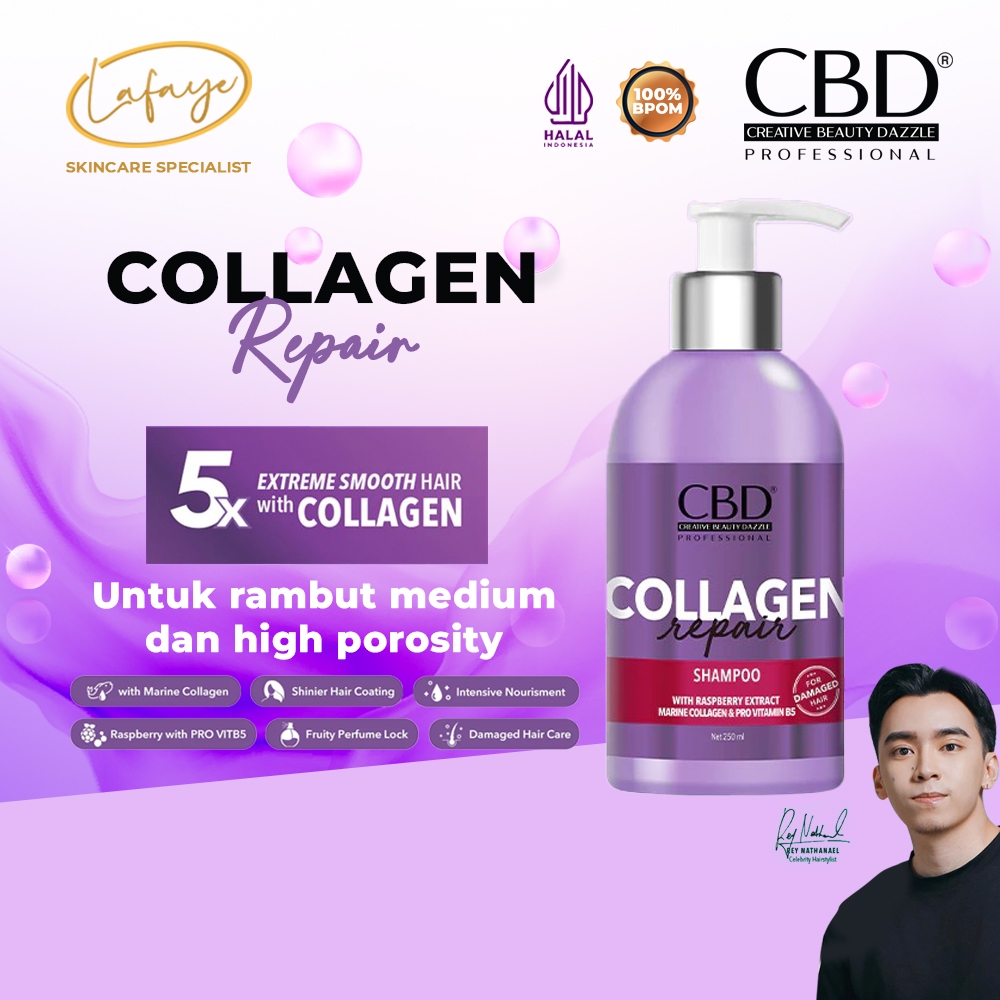 CBD Collagen Repair Shampoo - Shampo Rambut Rusak Bercabang 250ml