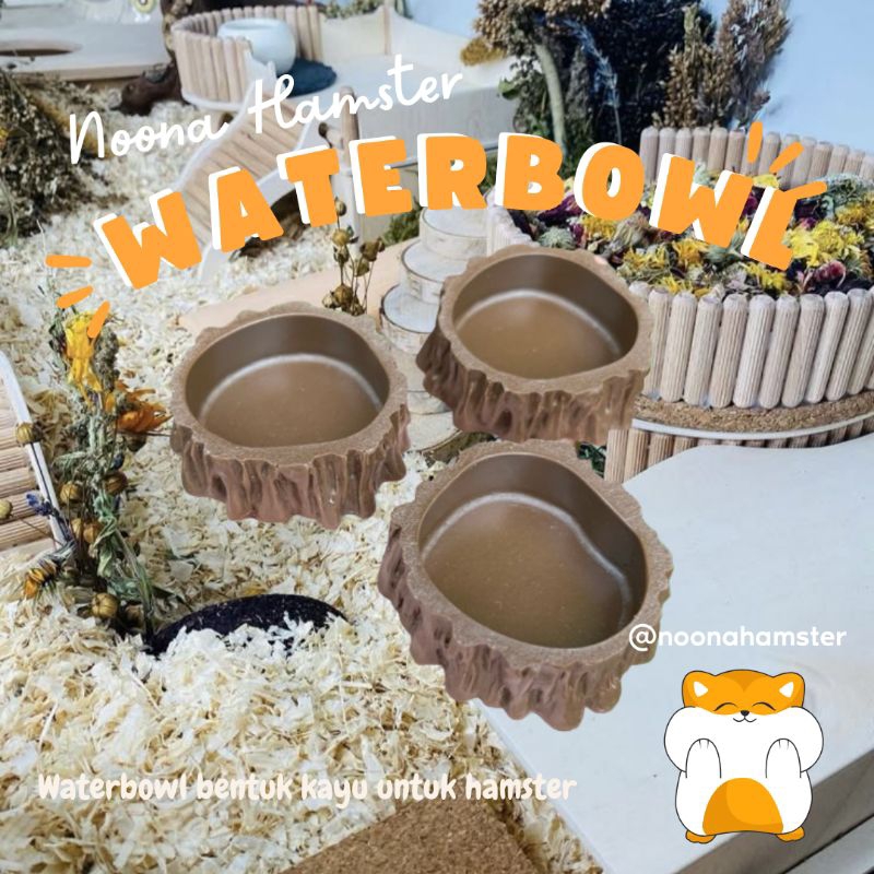 WATERBOWL TEMPAT MINUM HAMSTER BENTUK KAYU