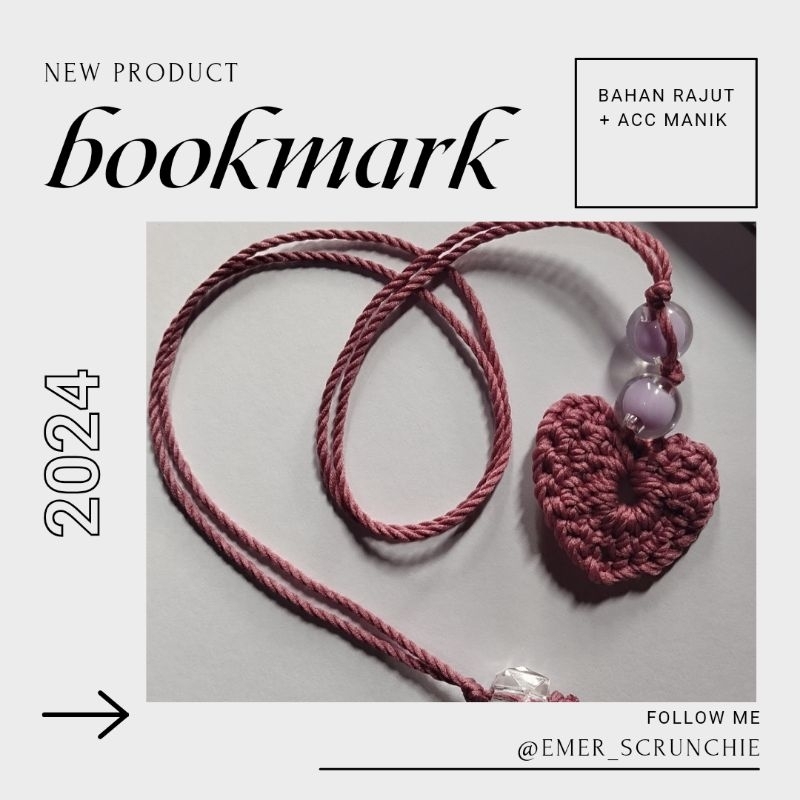 

book mark rajut dan accessories manik