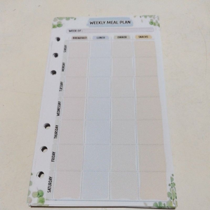 

weekly meal plan