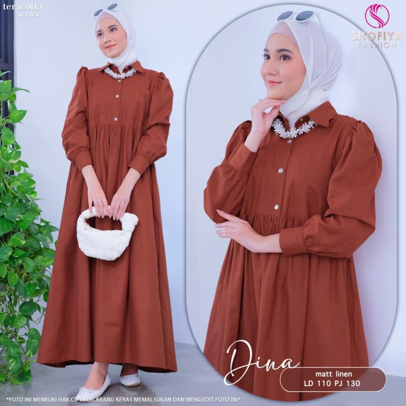 (NEW)GAMIS MIDI DRESS FASHION MUSLIM DINA - JAWANI // BY SHOFIYA 2