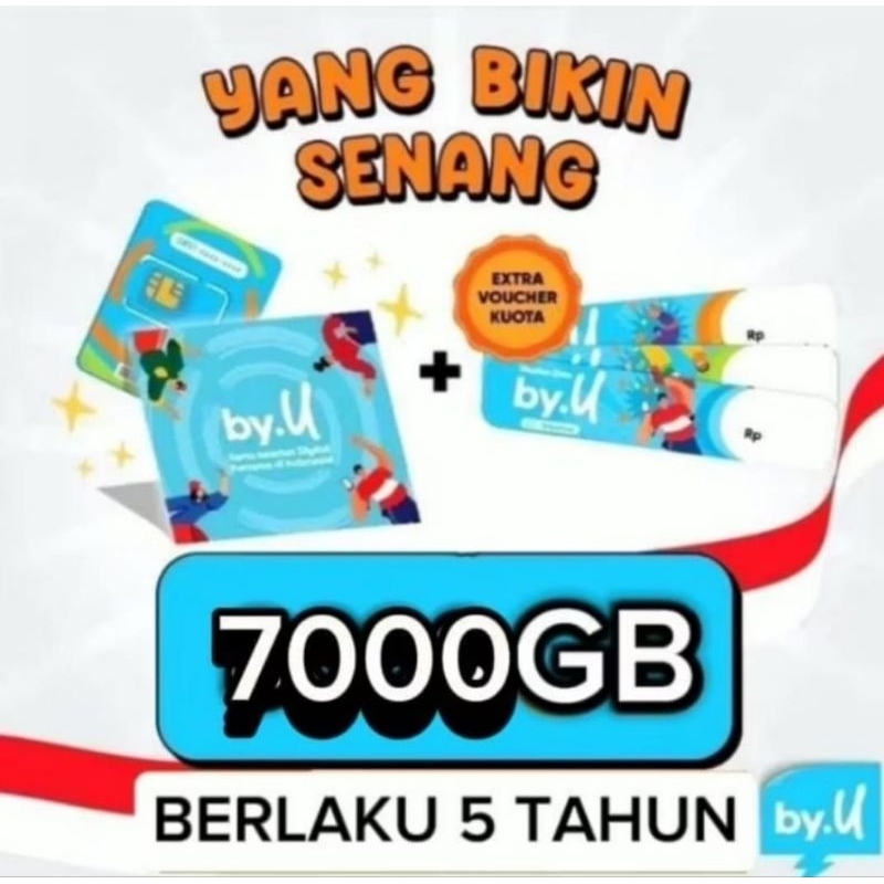 kartu by,u full unlimited tanpa batas kuota 7000 GB SELAMA 5 TAHUN internet SEPUASNYA