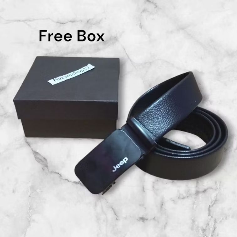 Ikat Pinggang Pria Kulit PU _Gratis BOX IKAT PINGGANG PRIA OTOMATIS Ikat pinggang Hadiah Cowok Ikata