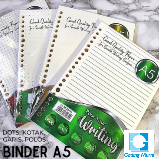 

JOJO Loose Leaf A5 B5 Polos, Garis, Kotak, Titik / Isi Binder / Loose Leaf Handlettering / Kertas Binder 70 Lembar