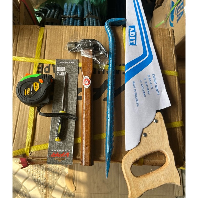 Get Promo Paket Lengkap Hemat Alat Pertukangan Isi 5  Set Alat Pertukangan