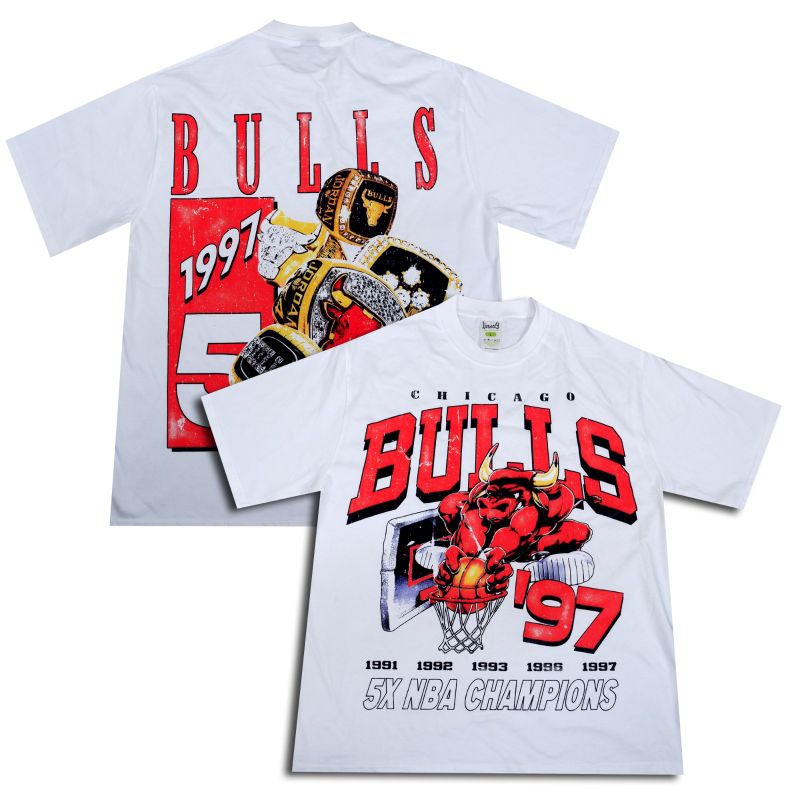 KAOS CHICAGO BULLS OVERSIZED KATUN COMBED 20S BAJU NBA BULLS