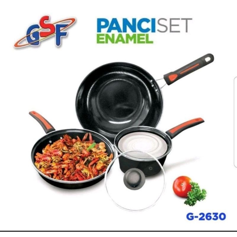 Panci set enamel GSF panci wajan 4 in 1