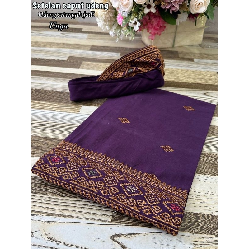 SETELAN SAPUT UDENG BORDIR SONGKET BALI