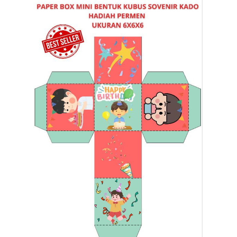 

PAPER BOX BENTUK KUBUS SOVENIR ISI PERMEN