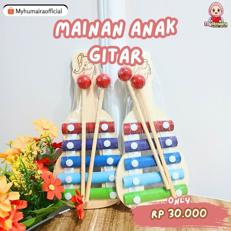 [TENGGARONG] MAINAN ANAK GITAR XYLOPHONE KAYU