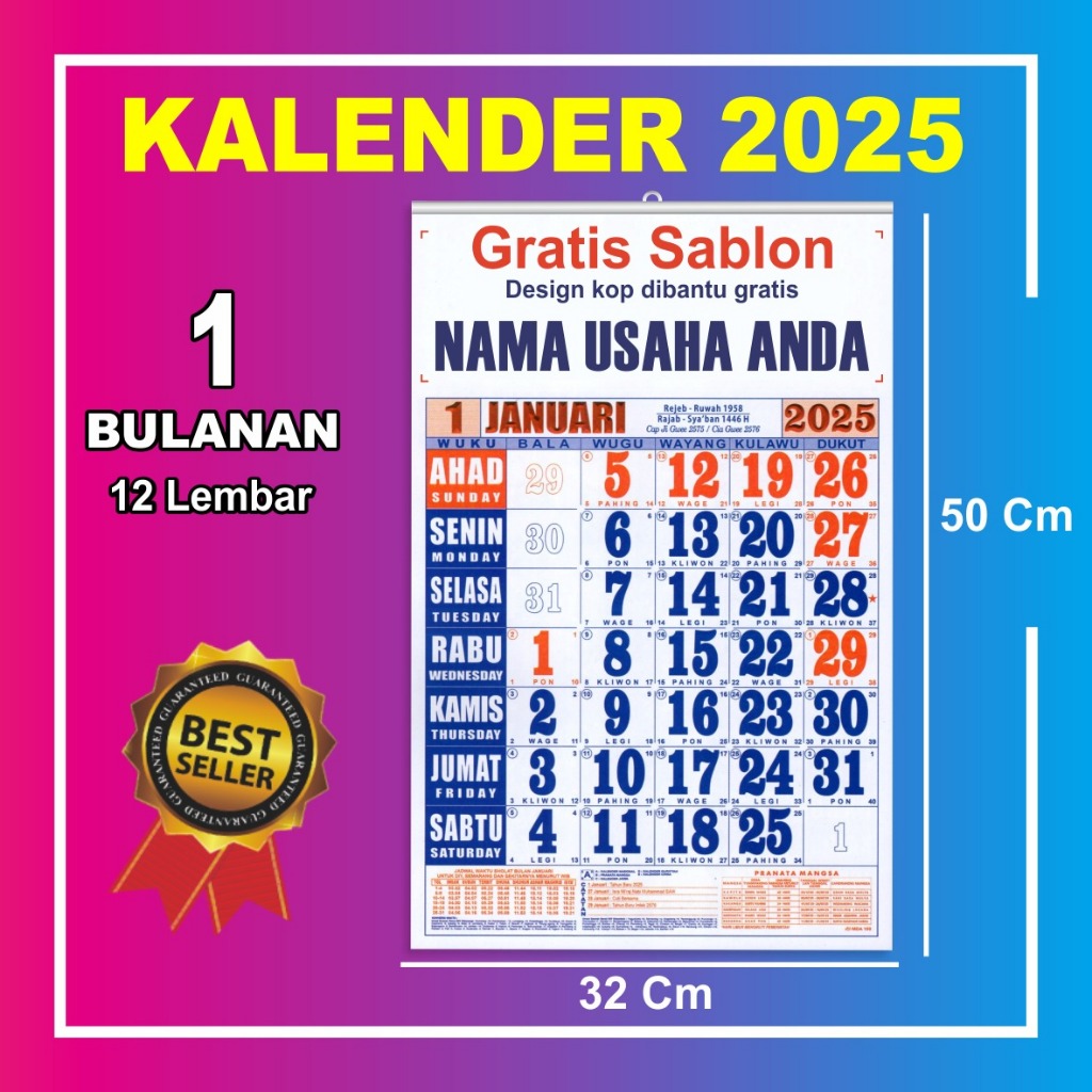 

Kalender 2025/Kalender dinding/Minim order 50pc