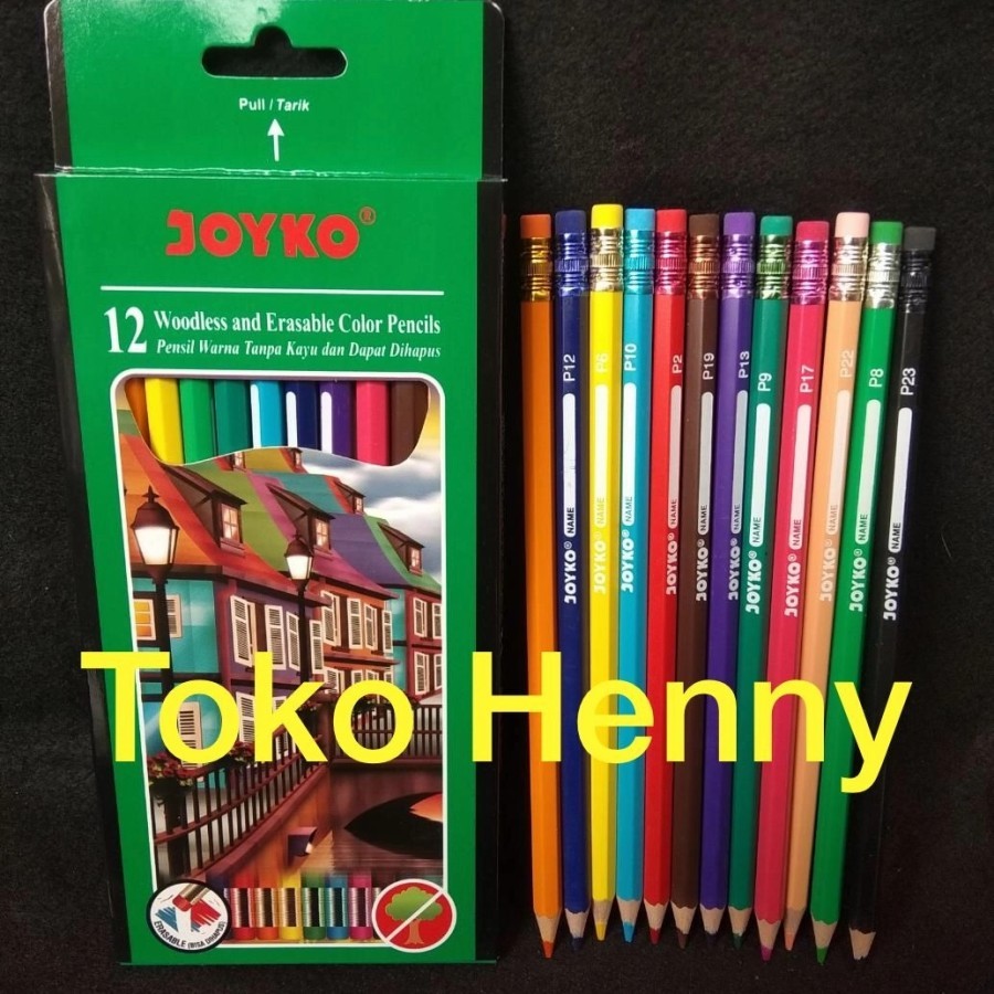 

PENSIL WARNA 12 PANJANG BISA DIHAPUS ....... JOYKO