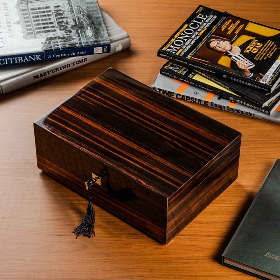 AQH Ebony Wood Texture Wood Watch Case for 10 Watches/Watch Box/Watch Case/Wooden Watch Case