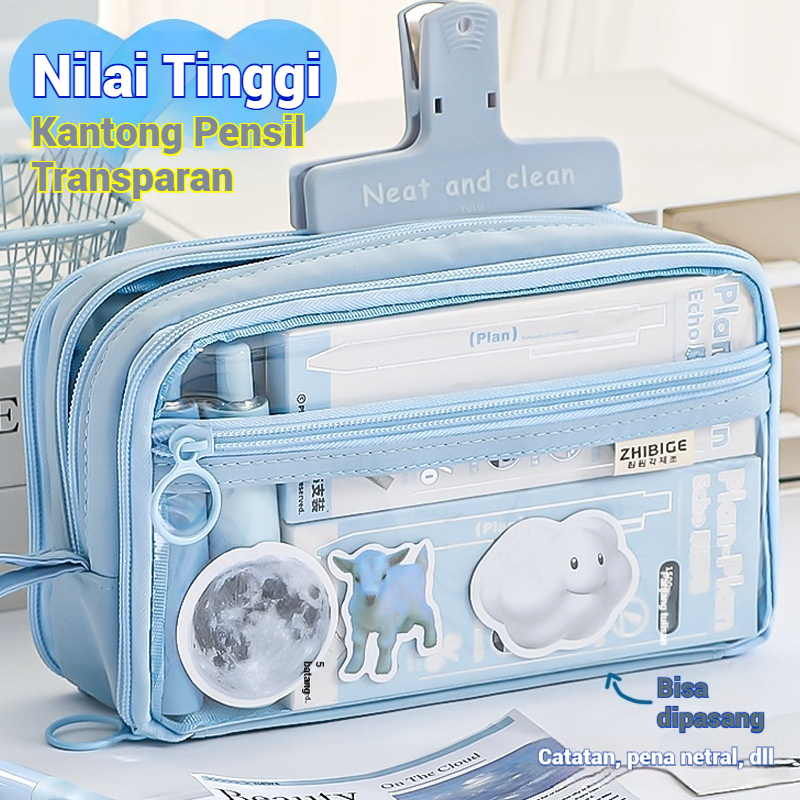 

Kotak Pensil Transparan Aesthetic Ukuran Besar Tempat Pensil Pen Pouch Lucu dan Cantik Organizer Alat Tulis Stylish dengan Desain Unik dan Fungsional