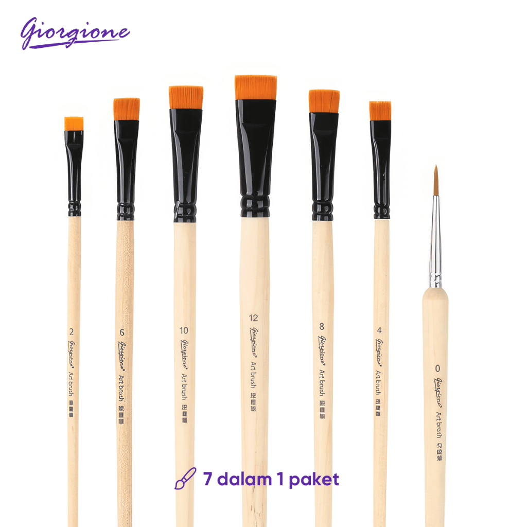 

Giorgione Paint Brush Set Flat 6pcs/set G-M-7