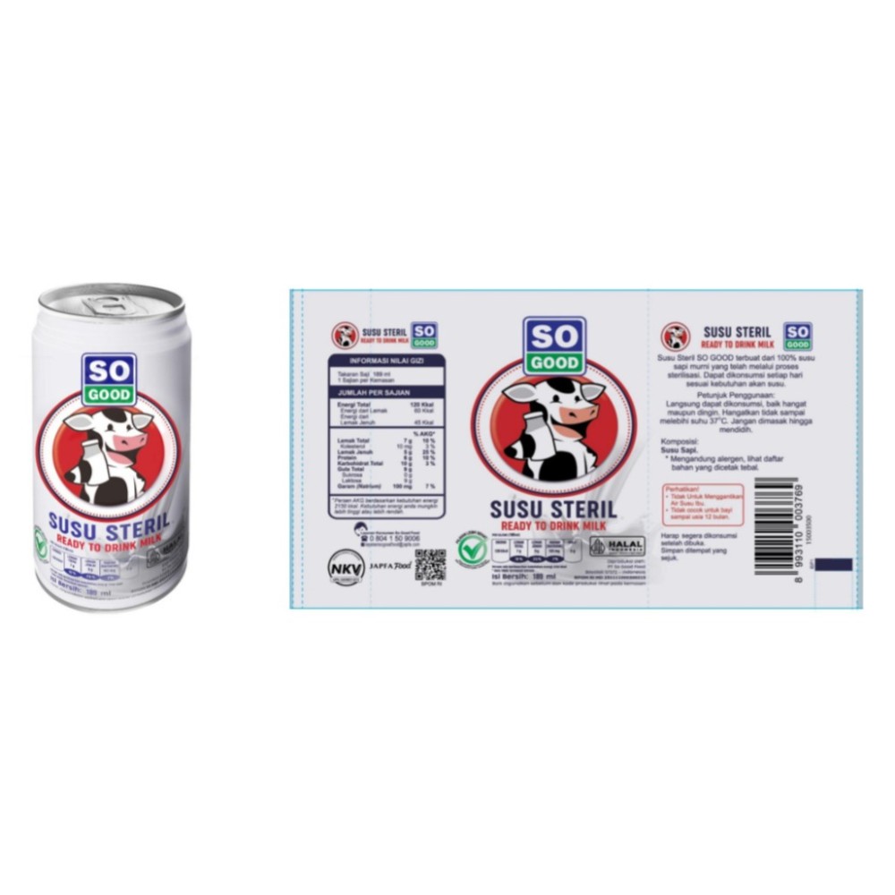 

SUSU STERIL SO GOOD UKURANG 189 ml HARGA SATUAN-PAK-KARTON-GROSIR