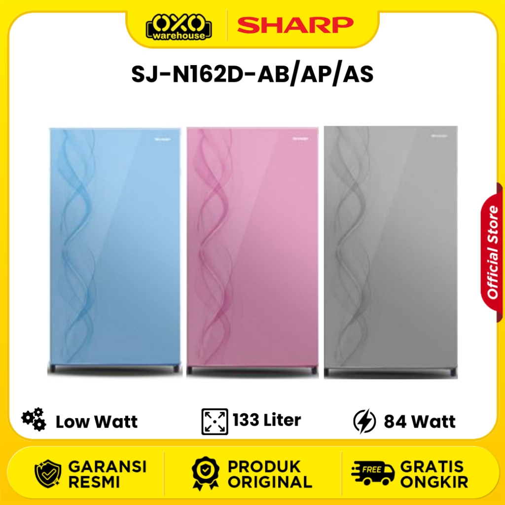 Sharp Kulkas 1 Pintu  SJ N-162D-AB Low Watt Garansi Resmi