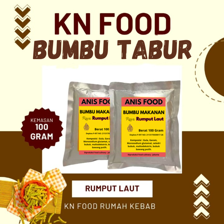 

Rumput Laut Bumbu Tabur KEMASAN 100 GRAM ANIS FOOD