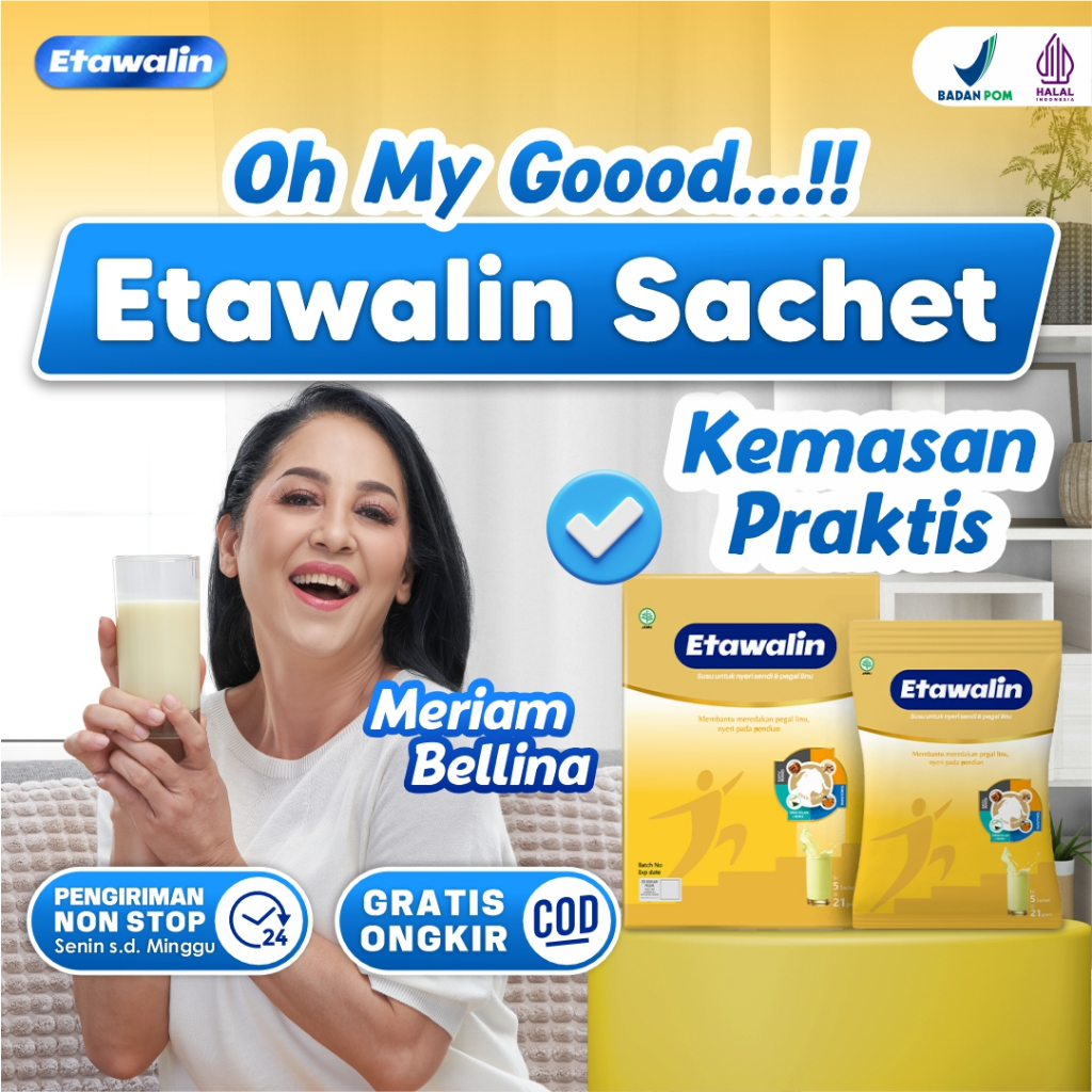 

Etawalin 5 sachet - Susu kambing etawa nyeri sendi lutut, asam urat, rasa jahe susu