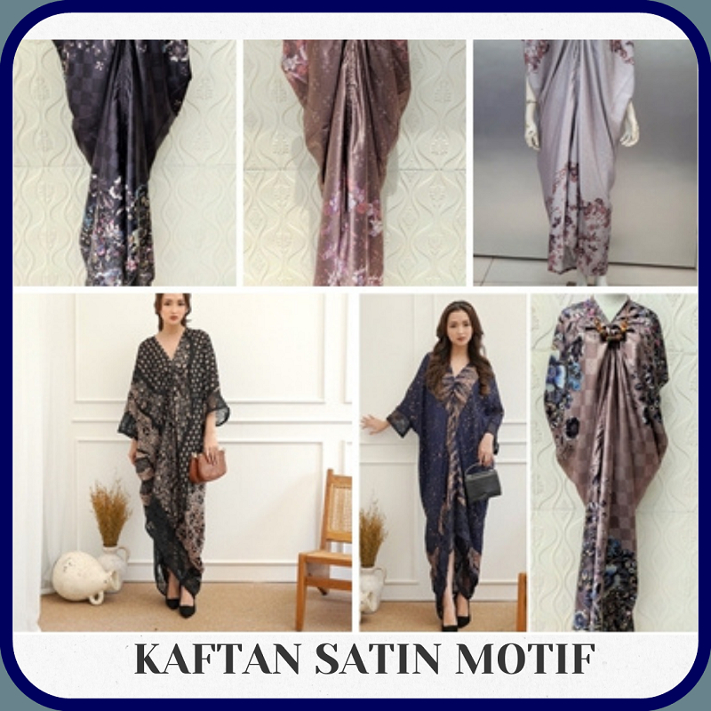 GAMIS KAFTAN SATIN MOTIF VELVET SATEEN KAFTAN SATIN MOTIF PREMIUM best TERMURAH PROMO HARI INI