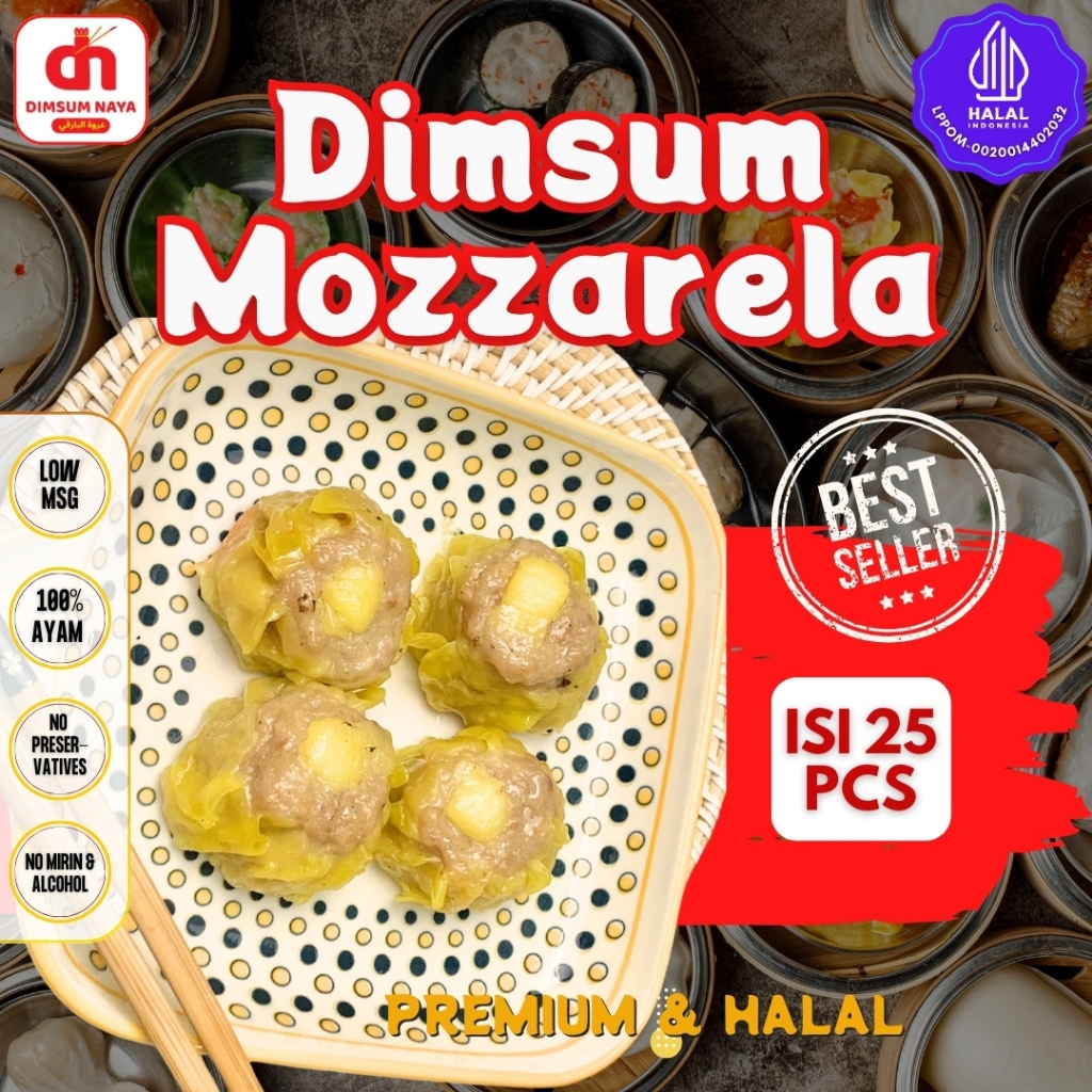 

Dimsum Mozarella Frozen Premium Terenak isi 25 pcs Halal Free Sauce