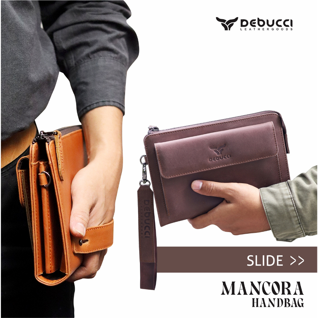 Handbag cowok cewek - Debucci Leather goods - Handbag Pria Wanita Mancora Handbag Kulit Sapi Asli