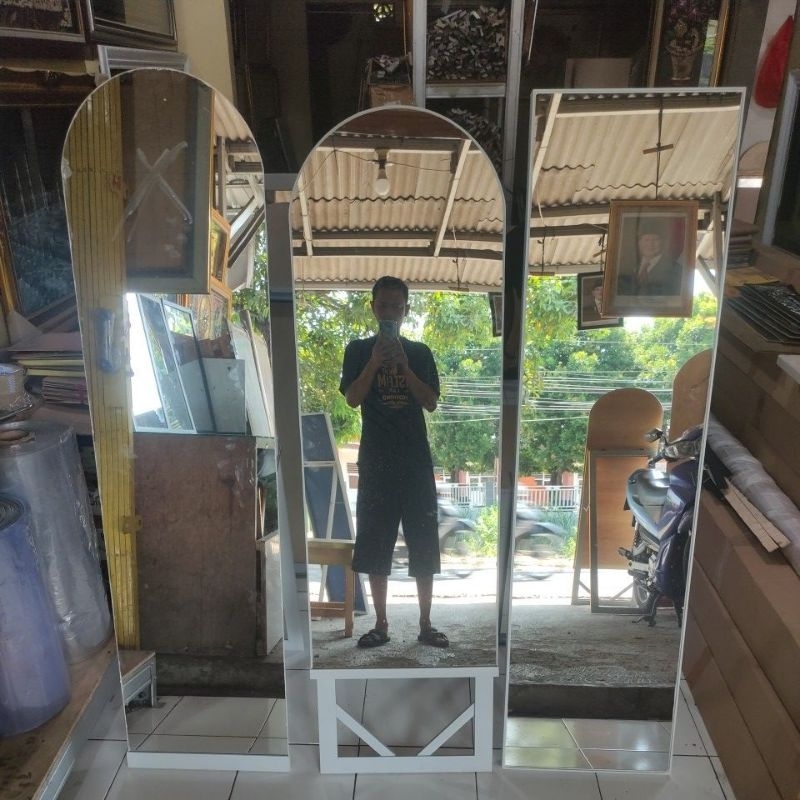 Cermin standing cermin full body Aestetic cermin Oval standing full body 40x150 cm