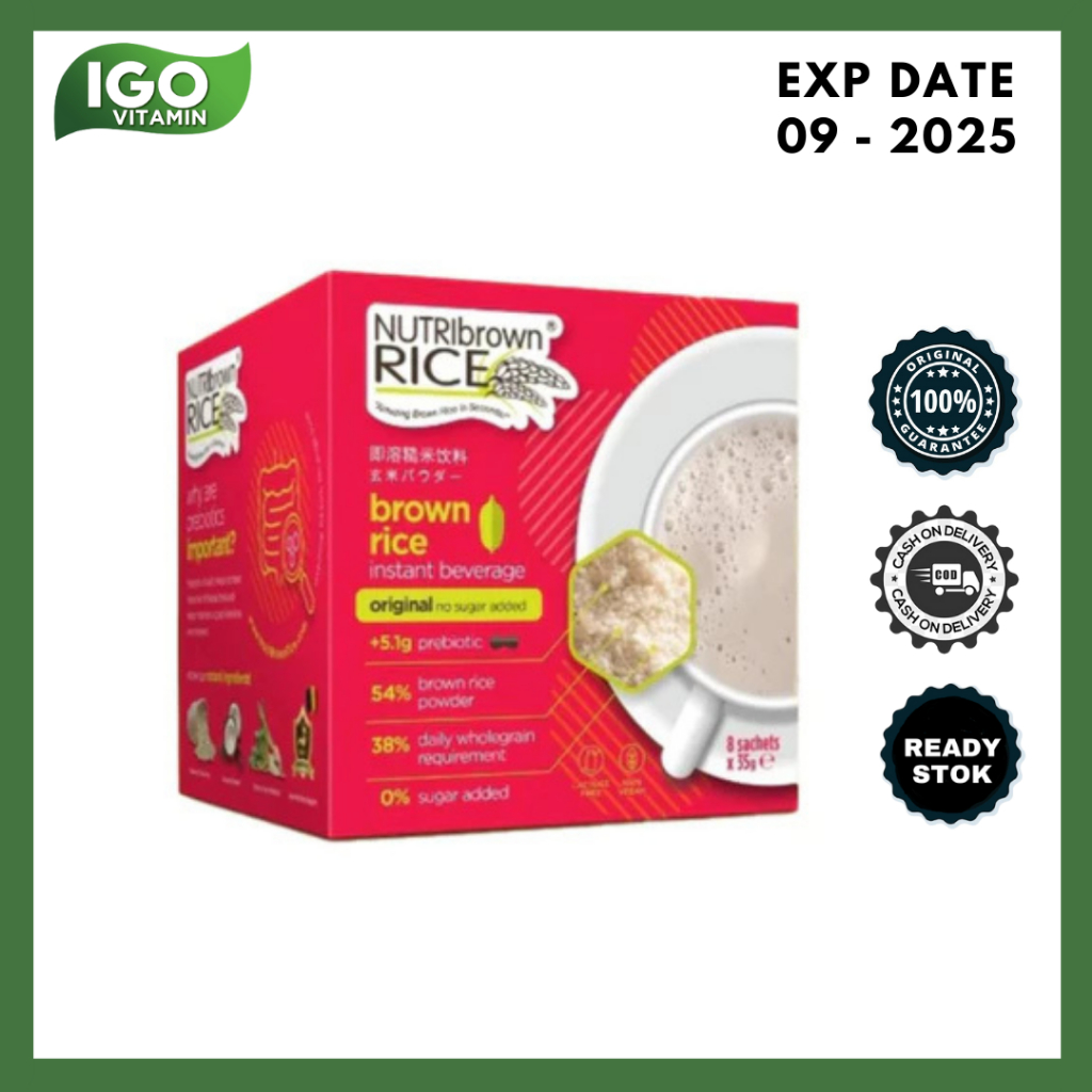 

Nutribrownrice Original - No Sugar Added +Prebiotic 35G X 8 Sachet