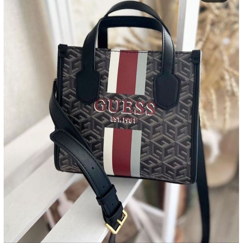 Tas Wanita Guess Tote Hitam Signature