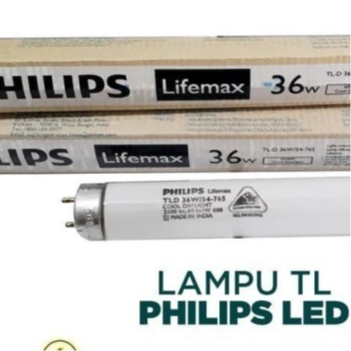 PHILIPS TL-D 36W, 36 WATT Lampu PHILIPS TL 36W/54 765 LIFEMAX