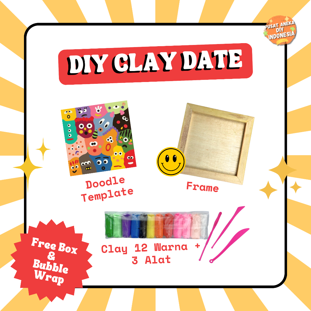 DIY Clay Date Couple 1 Set With Ugly Doodle Frame | Ide Pacaran Pasangan Unik Lucu Lengkap Bingkai 2