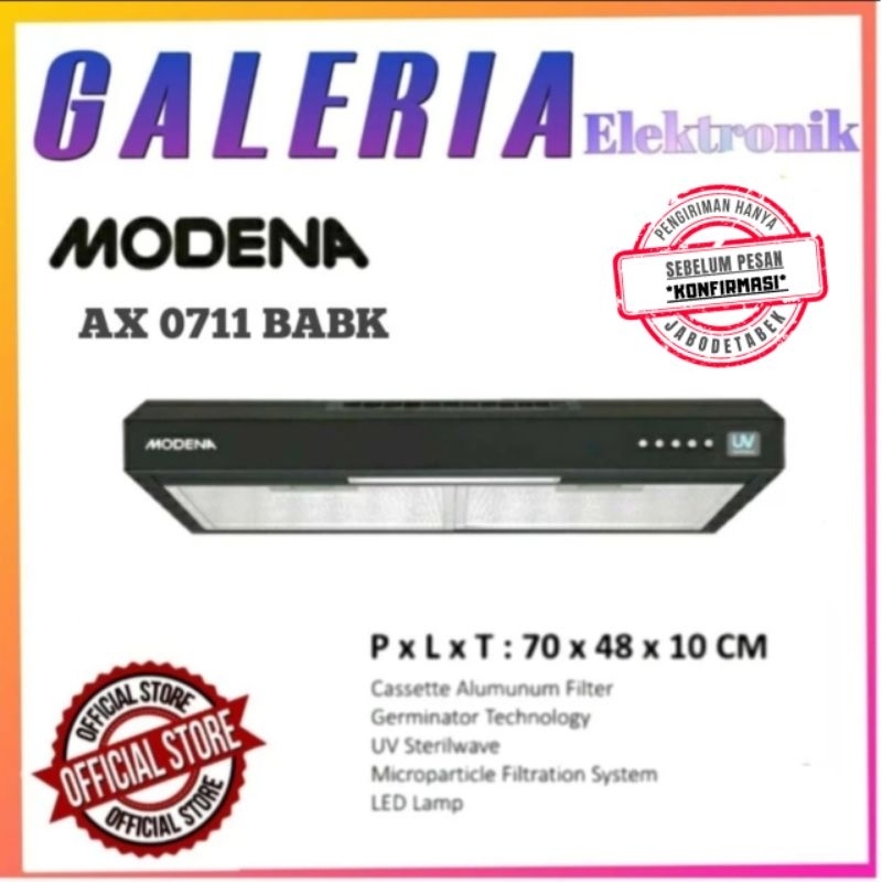 MODENA COOKER HOOD AX 0711 BABK / AX0711BABK / AX-0711BABK / AX 0711BABK  SLIM HOOD 70CM
