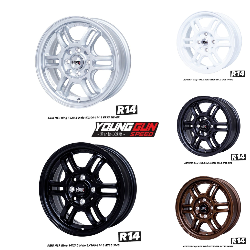 Pelek Rpf R14 Hsr Aeri For Brio Agya Calya Sigra Karimun Wuling Airev Velg Racing Ring 14