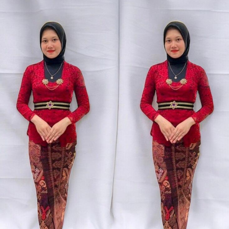 sut Kebaya Modern Brukat Bali Melar Lengan Pendek Siku 3/4 7/8 Tangan Panjang Atasan Kebaya Brukat