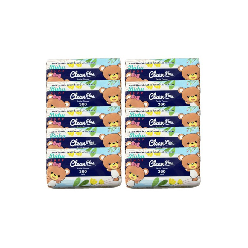 ( PAKET 10 ) Tissue facial clean plus 360 helai ( 10 pcs ) CLEANPLUS 360 HELAI