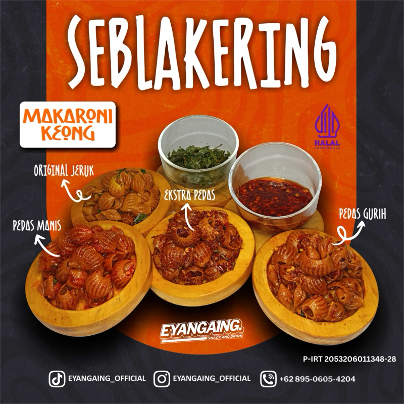 

Makaroni keong/kerang/uril murah 100gr pedas daun jeruk/original