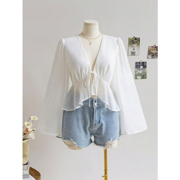 IZUMY Blouse Uragiri Premium | Zura Blouse Top Uragigiri | Blouse Wanita Wrap Top Rampel | Kaila Top