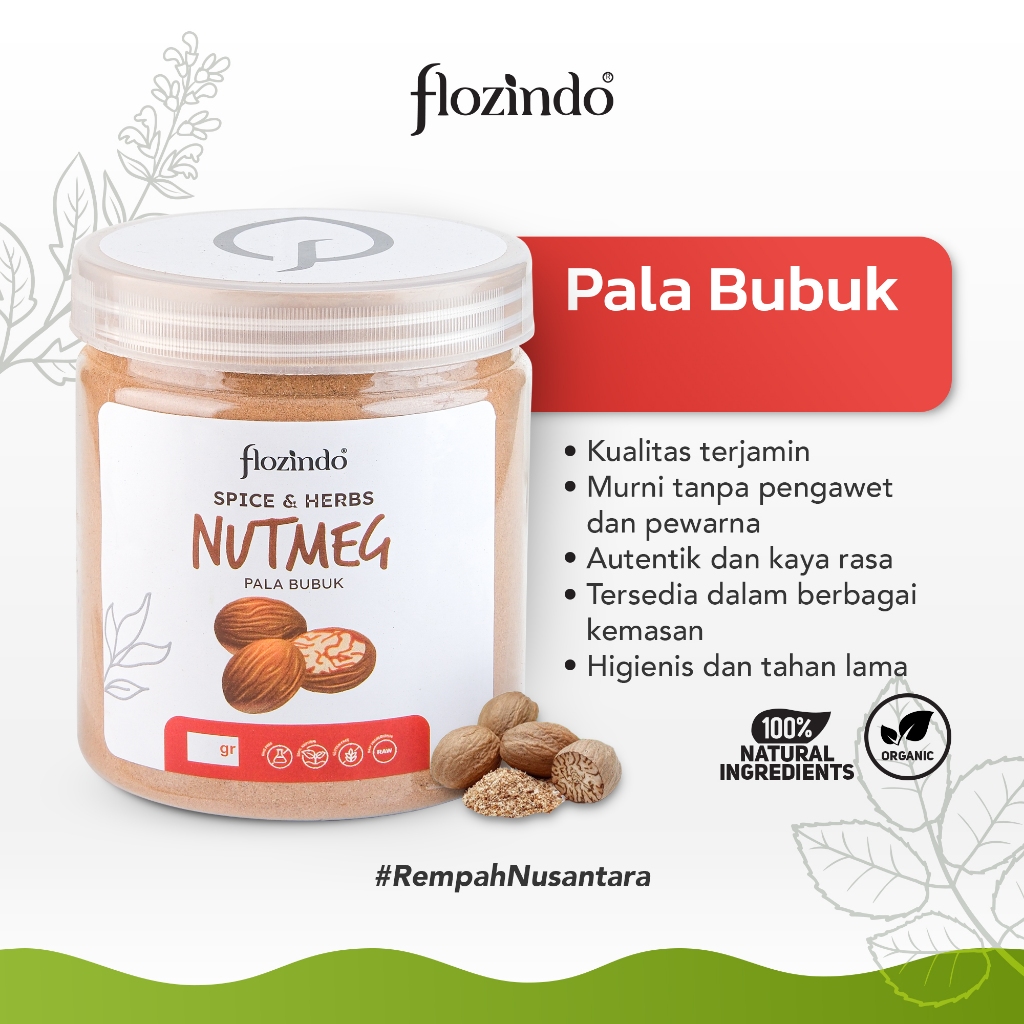 

Flozindo Nutmeg Powder / Pala Bubuk Murni