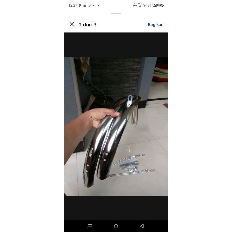 SPAKBOR / SLEBOR SEPEDA 20 INCH WARNA CROME