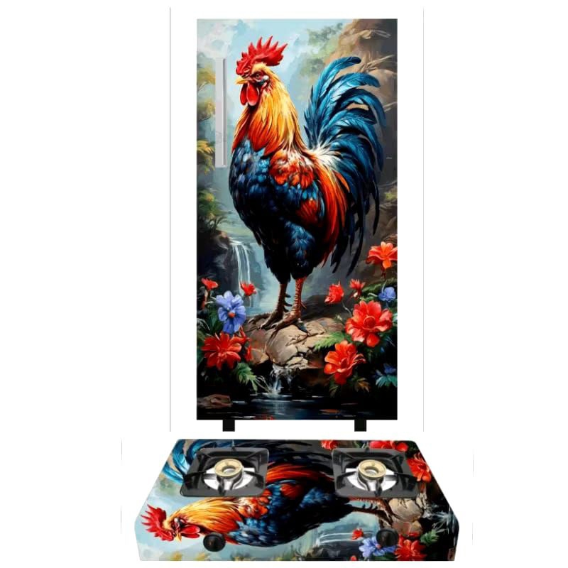 wallpaper stiker kulkas 1 pintu dan kompor 2tungku