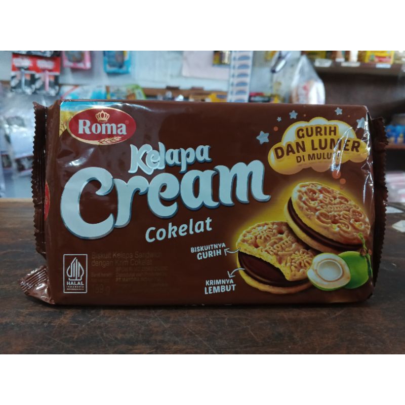 

ROMA BISKUIT KELAPA SANWITH CREAM COKLAT 189gr GURIH DAN LUMER DI MULUT