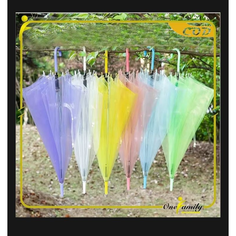 payung transparan kecil, payung sedang, payung jumbo