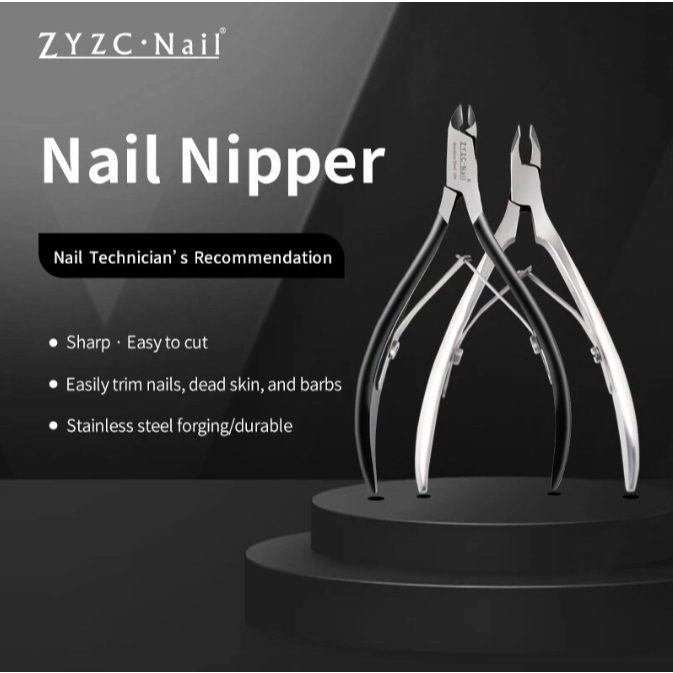 ZYZC Ultra Sharp Black Cuticle Nipper - Professional Cuticle Remover / Premium Nail Art