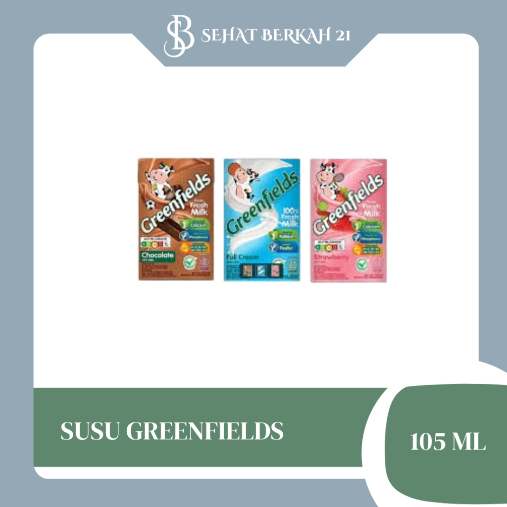 

Susu Greenfields UHT 105 ml Full Cream Coklat Strawberry Milk | Greenfield 105ml /per pcs